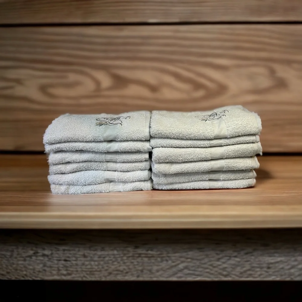 Lot of 12 100% Cotton Bath/Spa/Salon Towel  - 24”x50” White ~ New Without Tags